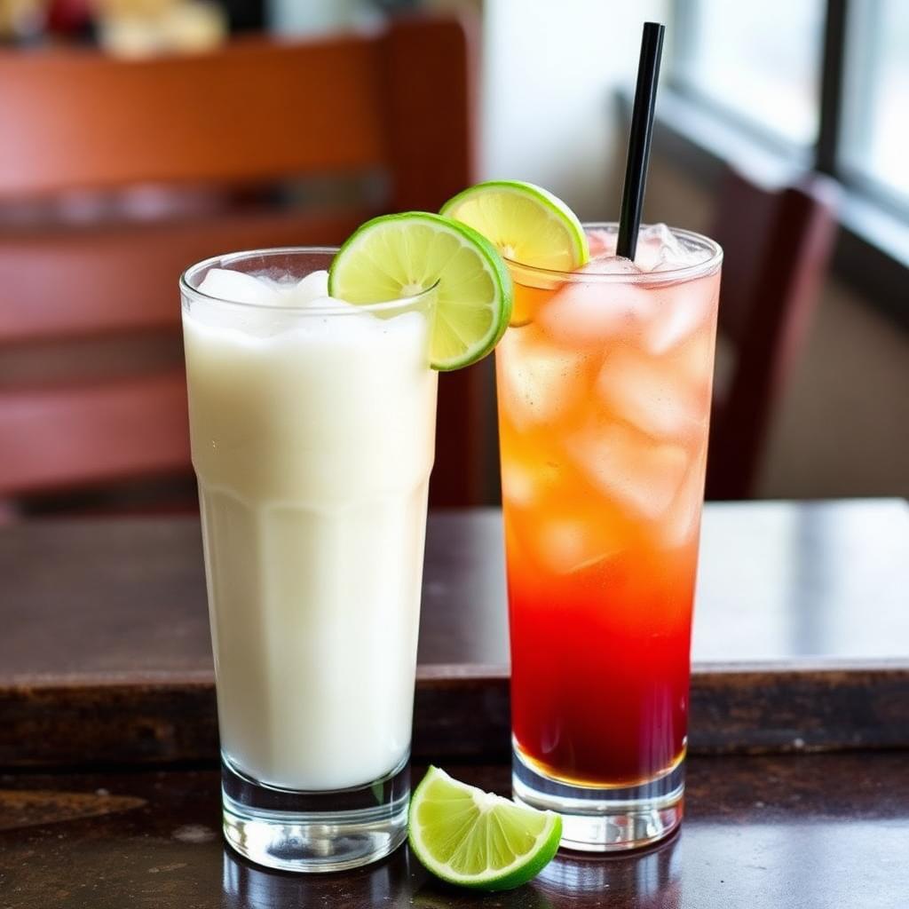 Horchata and jamaica drinks