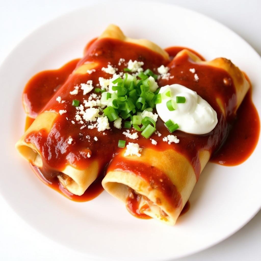Red sauce enchiladas